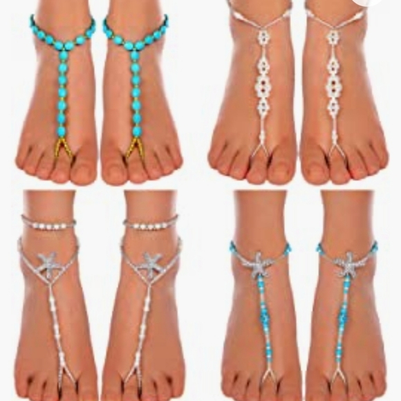 topwholesaler Jewelry - 4 Pairs Beach Body  Foot Bling NWT